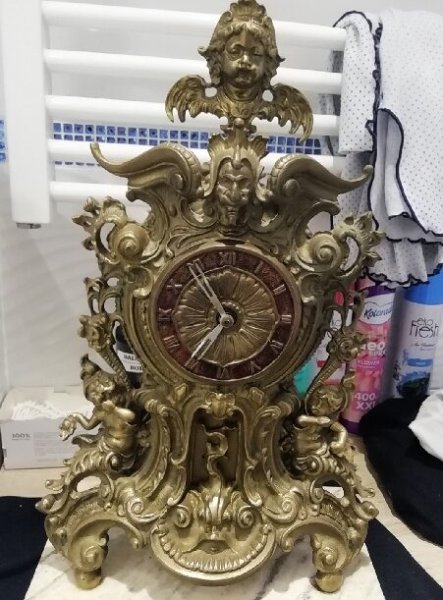 Mosiężny ZEGAR kominkowy 9 kg