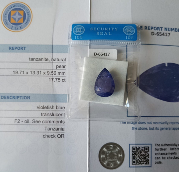 Tanzanit 17.75 ct